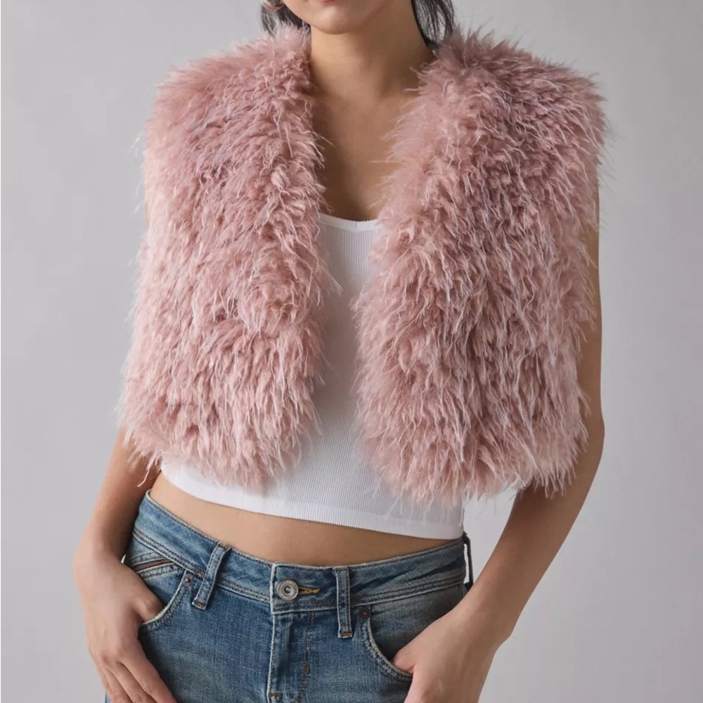 Azalea Wang Camille Blush Faux Fur Vest